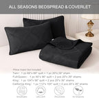Exclusivo Mezcla 3-Piece California King Size Quilt Bedding Set, Black - Image 6