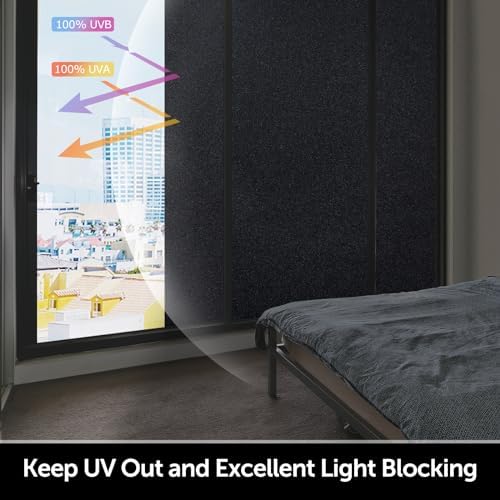 HIDBEA Blackout Window Privacy Film,100% Light Blocking,35.4in x 6.5ft - Image 2