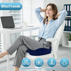 BlissTrends Extra Thick Seat Cushion for Office Chair & Car Seat, Blue - Image 4