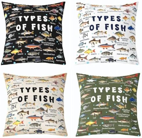 Feelyou Pike Fish Throw Pillow Covers Soft 16" x 16" by Feelyou