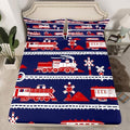 Erosebridal Train Fitted Sheet Cartoon Car Toddler Bedding Set, Traffic Transportation Track Bed Sheets for Kids Teens Vintage Steam Engine Railway Decor Sheets Room Queen 3Pcs, No Flat Sheet by Erosebridal