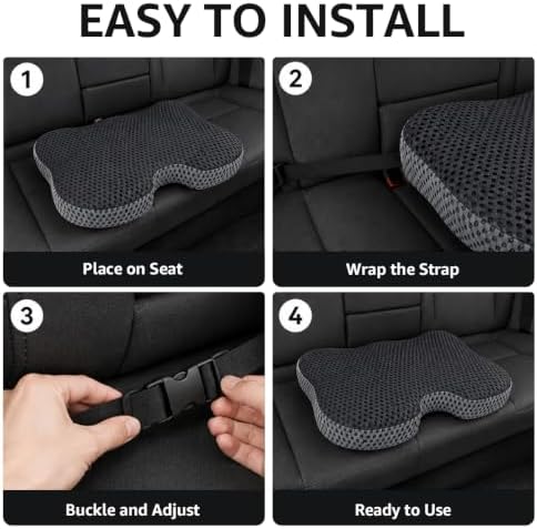 Wedge Car Seat Cushion Heightening Pad (Black) - Image 4