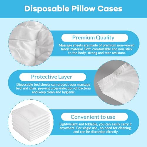 Disposable Pillowcases, 200pcs Disposable Pillow Case Covers, Soft Non-Woven Fabric Disposable Pillow Cases for Medical, Hospital, Hotels, SPA Tattoo Lash Pillow Covers, 21 in x 30 in - Image 3
