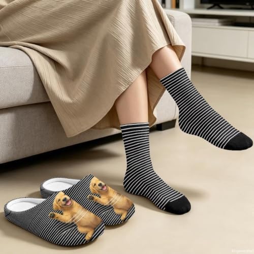 Womens Fuzzy Slipper with Socks Warm Cozy House Slipper and Socks Set Plush Winter Shoes for Indoor - Image 4