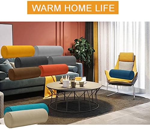 Cylinder Round Memory Foam Support Pillows Cervical Neck Roll Pillow with Pillowcase Soft, Comfortable and Breathable for Sleeping, Chair, Car, Sofa，Travel- Lake Blue24X6 - Image 3