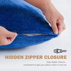 DOWNCOOL Large Body Pillow Insert with Faux Fur Cover - Fluffy Long Bed Pillow for Sleeping - Breathable Full Body Pillow for Adults - 20x54 inch (Blue, with Cover) - Image 4