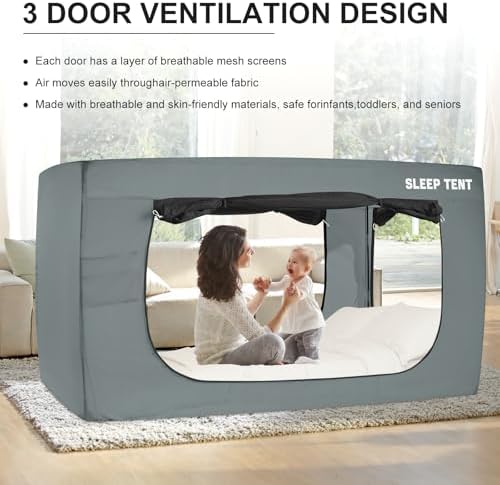 Full Bed Tent Canopy for Kid Adult, Indoor Privacy Dream Blackout Tents - Image 3