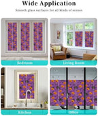 Window Privacy Film Frosted, Pumpkins Halloween Reusable Static Cling Window Tints, Horror Haunted Houses Purple Heat Control Windows Films for Offices, Balcony, 29.5 x 118 Inches - Image 7