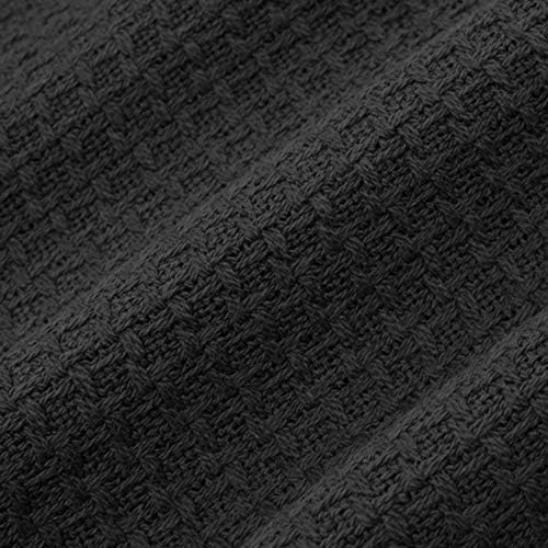 100% Fine Cotton Blanket Luxurious Weave Stylish Design Soft and Comfortable All Season Warmth, King, Black (Pack of 1) - Image 3