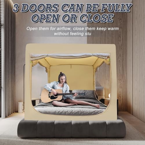 Twin Bed Tent Bed Canopy for Adult and Kids Indoor Blackout Sleep Tents - Image 3