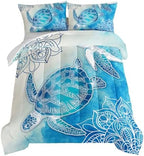 HOSIMA Sea Turtle Queen Comforter Set,Coastal Bedding with 2 Pillowcases. by HOSIMA