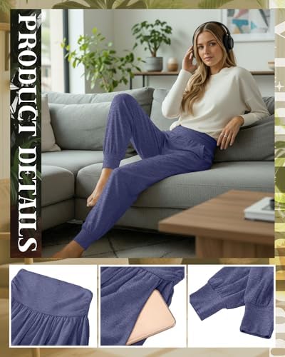 Ficerd 3 Pack Women's Joggers Loose Yoga Pants with Pockets - Image 3