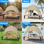 Elevated Dog Bed with Canopy Raised Pet Cot for Large Dogs, Outdoor Dog Cot with Removable Sun Shade Tent, Breathable Mesh Portable Dogs Cot for Camping, Beach, Backyard, Outdoor Use - Image 6