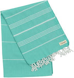Bersuse Towels Anatolia XL Beach Blanket Throw Blanket Turkish Towel 100% Cotton Extra-Large Quick-Dry Lightweight Premium Peshtemal Towel - 61x82 Inches, Mint Green - Image 4