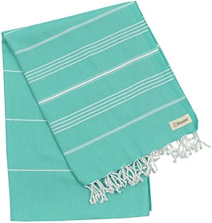 Bersuse Towels Anatolia XL Beach Blanket Throw Blanket Turkish Towel 100% Cotton Extra-Large Quick-Dry Lightweight Premium Peshtemal Towel - 61x82 Inches, Mint Green - Image 4