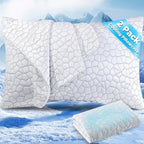 2-Pack Queen Cooling Fiber Pillowcases – Luxury, fits Hotel/Memory Foam/Down Pillows, Smooth Zippers, for hot Sleepers, Machine Washable. by SUPAMODERN