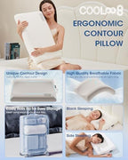 Ultra-Thin Memory Foam Pillows Queen Size, Contour Cooling Cervical Pillow for Neck Pain Relief, Orthopedic Ergonomic Bed Pillow for Side, Back and Stomach Sleepers, (3.1 Inch Thickness, 1 PCS) - Image 6