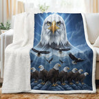 Sleepwish Eagle Blanket Sherpa Throw, Motivational Patriotic Decor for Men Office, Leadership Animal Design Cozy Fleece Blanket 50x60 Inches for Couch Bed by Sleepwish