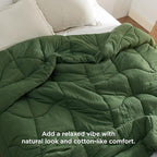 Bedsure Twin Comforter - Twin Duvet Insert for All Season, Ultra-Soft Quilted Down Alternative Comforter, Blanket for Bed, Prewashed Duvet Insert with 4 Tabs, Machine Washabl, Olive Green, 88x68 in - Image 6