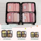 7 Pcs Packing Cubes for Travel Days of Week, Morandi, L - Image 4