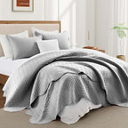 IR Imperial Rooms California King Quilt Bedspread Silver Leaf 8-Pack - Image 6