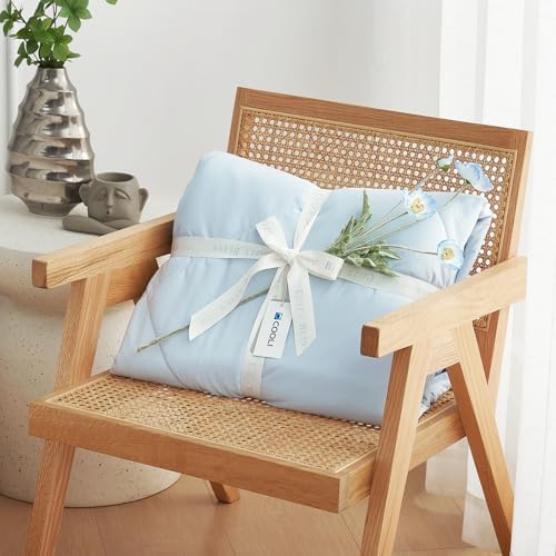 Cozy Bliss Cooling Comforter Twin Size, Cooling Blankets for Hot Sleepers and Night Sweats, Blue Summer Comforter for Twin Size Bed, Breathable Soft Lightweight Silk Smooth - Image 6