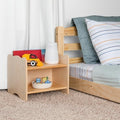 Ocodile Kids Nightstand for Floor Beds, Solid Wood Small Bedside Table with Book Pocket, Low Tiny Nightstand for Nursery, Toddler & Kids Room, Montessori Style Side Table - Varnished by Ocodile