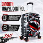 5PCS Kids Luggage Boys Suitcase Set, 16" Hardside Carry-on Shark - Image 6