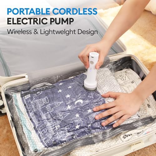 Travel Vacuum Storage Bags for Clothing, Vacuum Bags with Electric Pump - Image 4