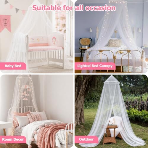 Bed Canopy with Lights, Bed Canopy for Girls Princess with Luminous Stars - Image 6
