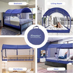 Alvantor® Mosquito Net Bed Canopy Bed Tents Dream Tents Privacy Space Full Size Sleeping Tents Indoor Pop Up Portable Frame Breathable Cottage Navy (Mattress Not Included) - Image 2