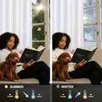 NICETOWN 100% Blackout Long Curtains 102 Inches Length, Privacy Room Darkening Divider Grommet Curtains for Living Room/Bedroom/Glassdoor/Patio, 1 Panel, Pure White, 66W x 102L - Image 3