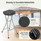 GYMAX Folding Stool, 28in Portable Collapsible Bar Stool with Handle & Steel Frame, 330lbs Sturdy Foldable Lightweight Metal Chair for Home Kitchen Bar, Assembly Free (Set of 4, 28inch) - Image 6