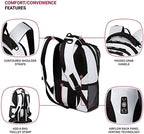 SWISSGEAR Cecil 18-Inch Laptop Backpack Fits 16-Inch Laptop, Travel Daypack with Organizer Pockets, Water Bottle Holders & Padded Straps – White - Image 2