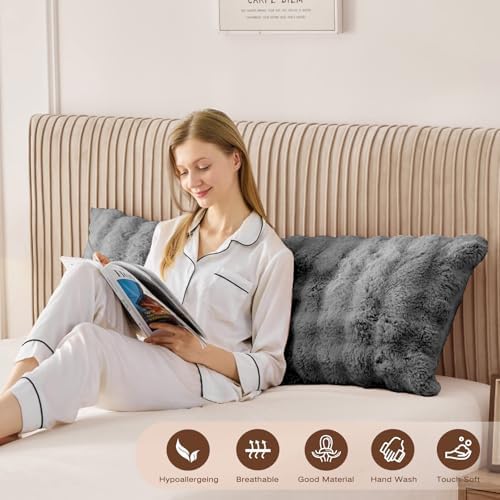 YZ HOME Faux Fur Fluffy Body Pillow for Adults, Soft Support - Image 2