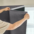 AJAZZ 100% Blackout Shades Window Cover Self Adhesive Curtains Sticky Curtain Portable Easy Open Black Out Curtains for Bedroom Living Room No Drilling (Dark Grey, 59" W x 72" L 1 Panel) by AJAZZ
