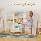 BBLIKE Diaper Caddy Organizer, Baby Storage Cart with Hanging Rack, Beige - Image 5