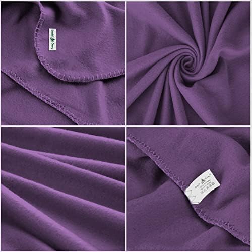 Fleece Throw Blanket Set Bulk for Travel Kids Outdoor Wedding Pet (Purple, Pack of 6 50x60 Inches) - Image 3
