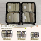 7 Pcs Packing Cubes for Travel Days of Week, Brown, L - Image 4