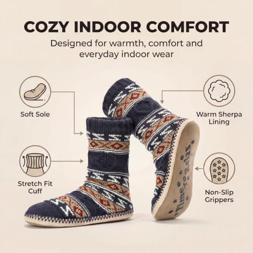 cosyone1997 Mens Slipper Socks Sherpa Fuzzy Non Slip Cozy Gifts - Image 4