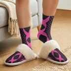 Fuzzy Slippers for Women Washable Cotton Slippers with Crew Socks - Image 4