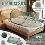 2 Pcs Mosquito Netting for Camping Bed 78 * 31 * 22 Inch, Green - Image 2