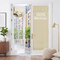 RYB HOME 2 Panels 100% Blackout French Door Curtains Set of 2 - W26 x L72, Biscotti Beige - No Drill Door Window Curtains Thermal Insulated Privacy Assured Shades for Front Entrance by RYBHOME