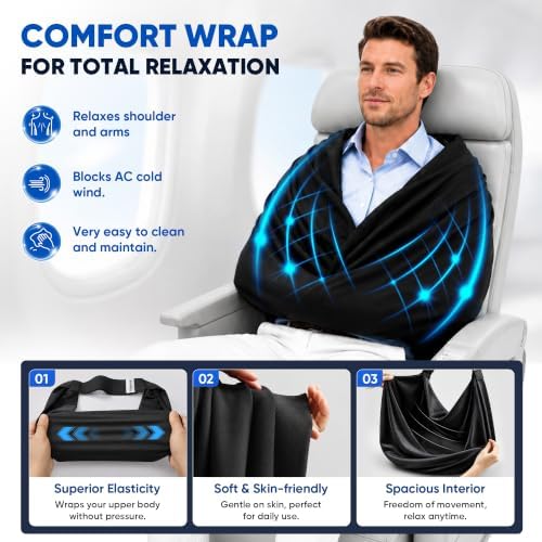 Avernio Travel Pillow with Eye Mask, 3-in-1 Airplane Sleep Support Travel Essentials for Comfort, Portable Sleep System with Neck Support Head Strap, Sleeper Hold for Flight Car Train (M Size) - Image 3
