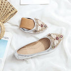 KUNWFNIX Women Ballet Flats Rhinestone Wedding Ballerina Shoes Foldable Sparkly Comfort Slip on Flat Shoes - Image 3