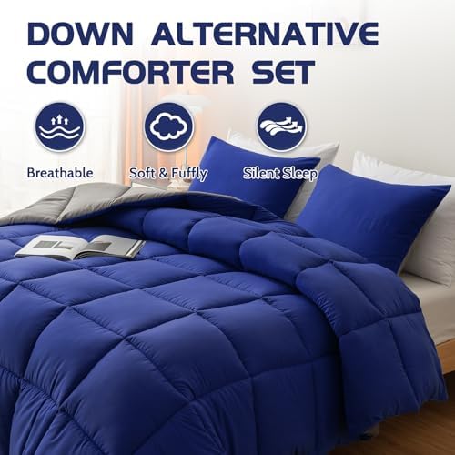 Decroom Lightweight 3 Pieces Comforter Set Cal-King Quilted Duvet Insert - Image 3