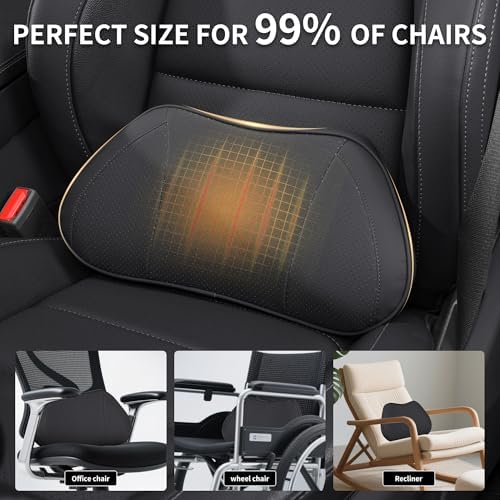 Car Lumbar Support Pillow for Driving Seat, Black, 1 Pack - Image 5
