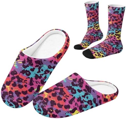 Fuzzy Slipper and Socks Set for Women Silent Sole Fuzzy Slipper by Baxinh