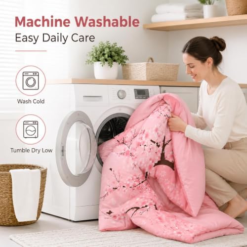 CCoutueChen Pink Cherry Blossom Comforter Set Full Size, 68 * 86 - Image 6