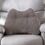 Lumbar Support Pillow for Recliner Chair/Accent Chair/Couch/Office Chair, Tufted Corduroy Back Support Cushion for Elderly, M-Shaped Recliner Cushions for Back Rest, Pain Relief, Reading, Grey by HIGOGOGO